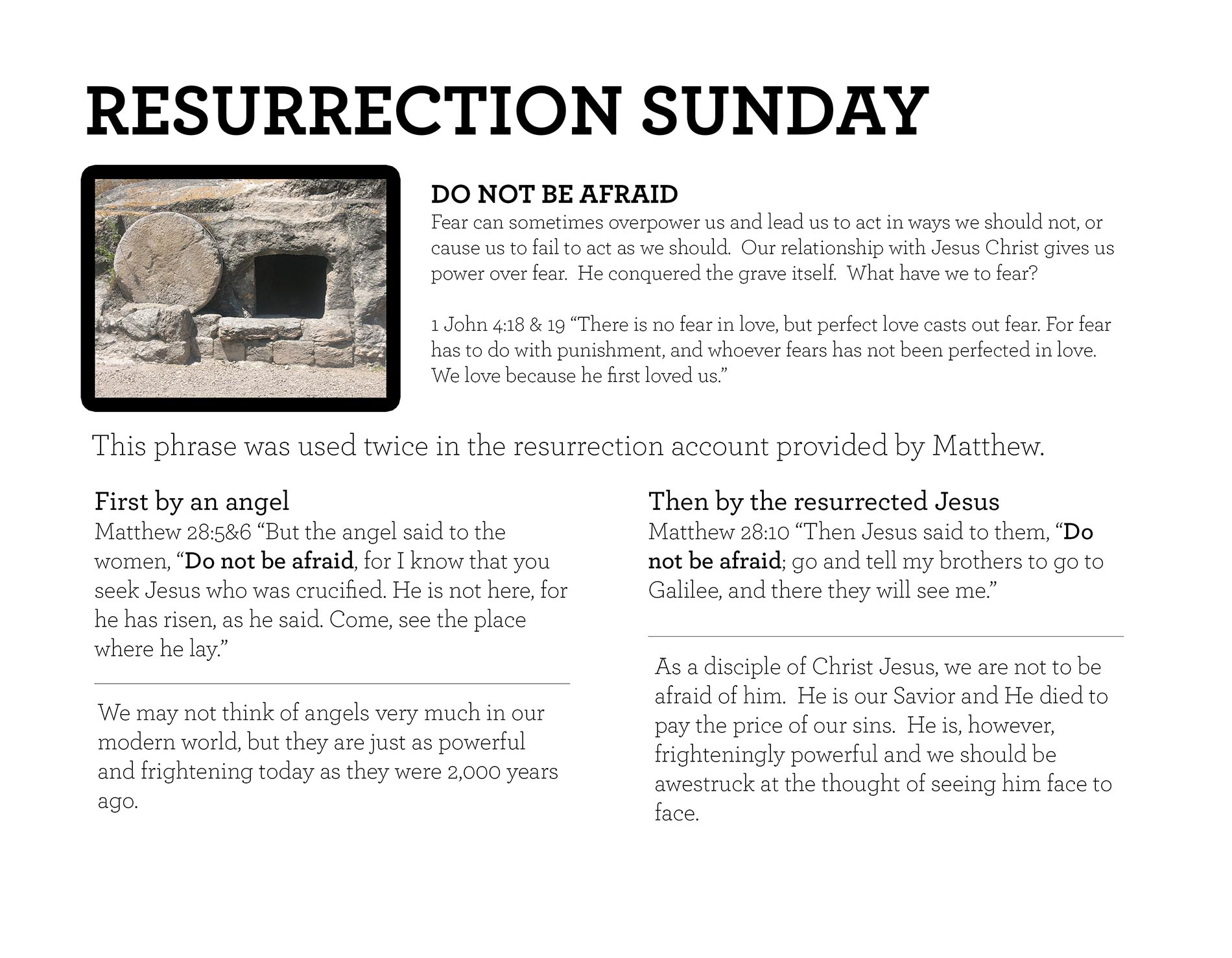 RESURRECTION SUNDAY 1 John 4:18 & 19